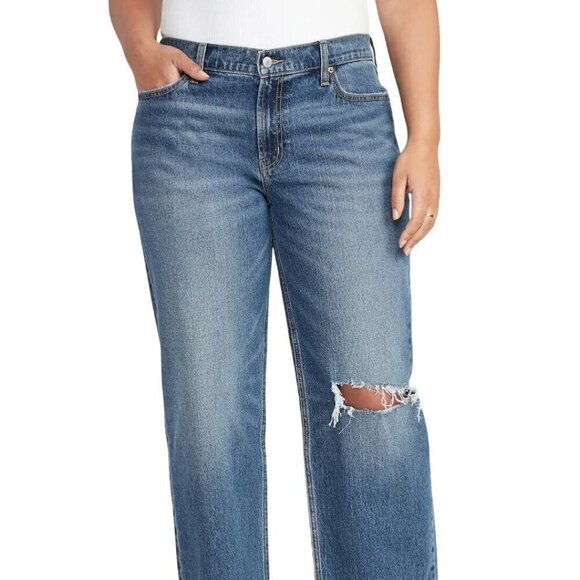 Old Navy Mid Rise Boyfriend Loose Jeans Slight Distress 2023 Size 14 - Picture 4 of 9
